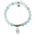 Aqua Agate Gemstone Bracelet with Forever Connected Sterling Silver Charm