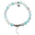 Aqua Agate Gemstone Bracelet with Friendship Moon Sterling Silver Charm