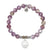 Lepidolite Quartz Gemstone Bracelet with Resilience Sterling Silver Charm