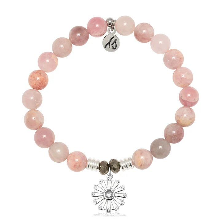 Madagascar Quartz Gemstone Bracelet with Happiness Sterling Silver Charm