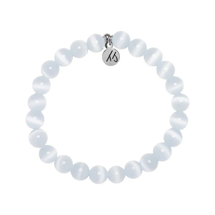 Defining Bracelet- Clarity Bracelet with White Cats Eye Gemstones