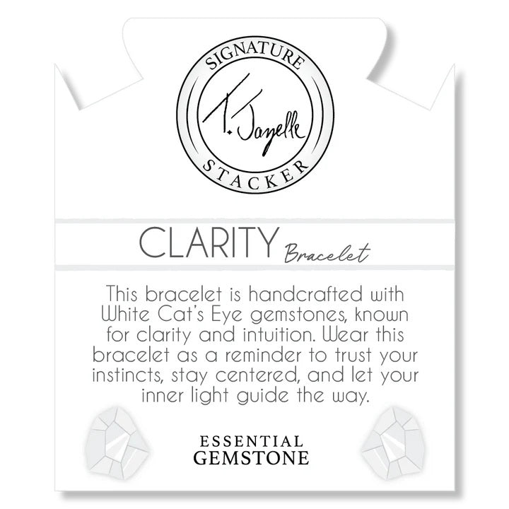 Defining Bracelet- Clarity Bracelet with White Cats Eye Gemstones