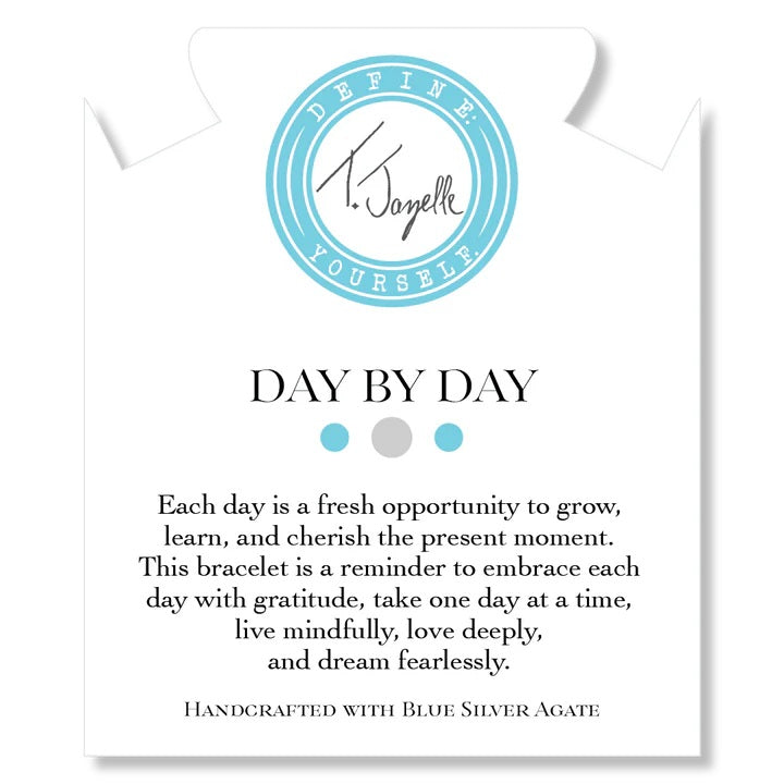 Day by Day Collection- Blue Silver Agate Gemstone Bracelet