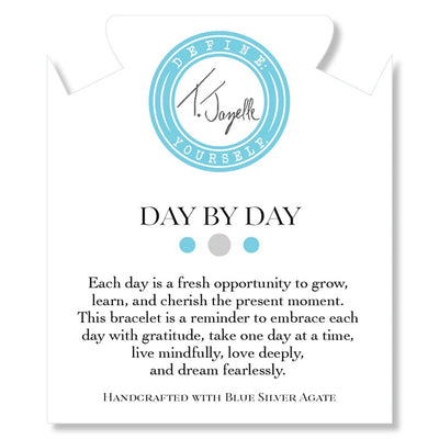Day by Day Collection- Blue Silver Agate Gemstone Bracelet