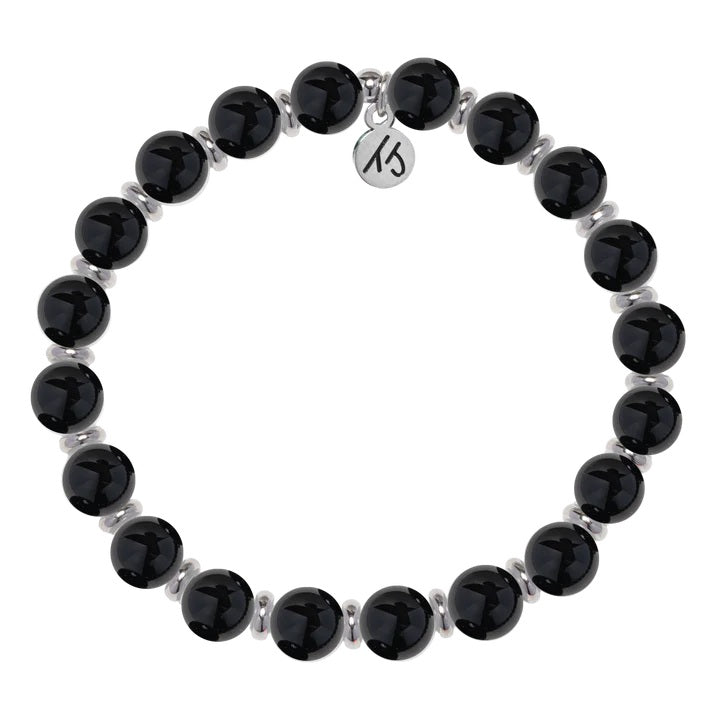 Silver Empowered Elegance Collection- Onyx Gemstone Bracelet