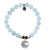 Blue Aquamarine Gemstone Bracelet with Fathers Love Sterling Silver Charm