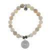 Moonstone Gemstone Bracelet with Family Circle Sterling Silver Charm