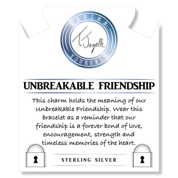 Australian Agate Gemstone Bracelet with Unbreakable Friendship Sterling Silver Charm