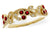 14K Yellow Gold Ruby & Diamond Floral Fashion Ring