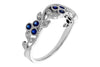 14K White Gold Sapphire & Diamond Floral Fashion Ring
