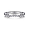 Contoured Diamond Wedding Band .17 Cttw 14K White Gold 188B