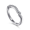 Contoured Diamond Wedding Band .17 Cttw 14K White Gold 188B