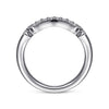 Contoured Diamond Wedding Band .17 Cttw 14K White Gold 188B