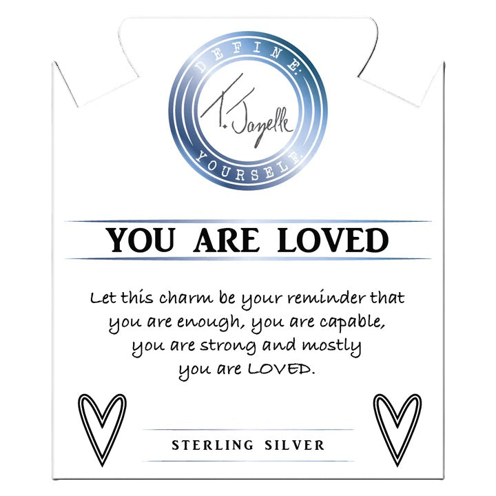 Sakura Agate  Gemstone Bracelet with You Are Loved Sterling Silver Charm