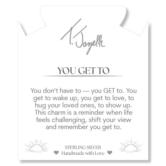 Lepidolite Quartz Gemstone Bracelet with You Get To Sterling Silver Charm