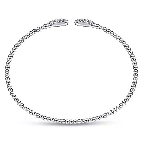 BRACELETS - 14K White Gold .30cttw Diamond Teardrop Split Bangle