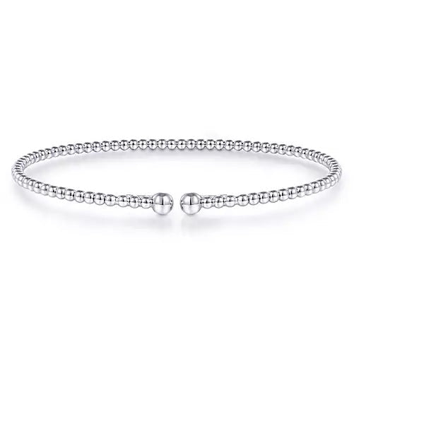 BRACELETS - 14K White Gold Bujukan 6.25 Inch Split Bangle