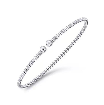 BRACELETS - 14K White Gold Bujukan 6.25 Inch Split Bangle