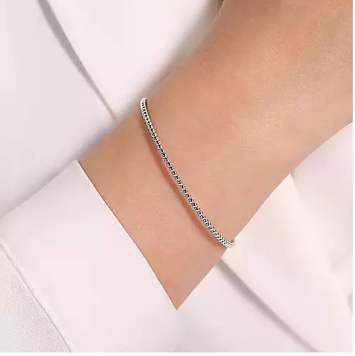 BRACELETS - 14K White Gold Bujukan 6.25 Inch Split Bangle