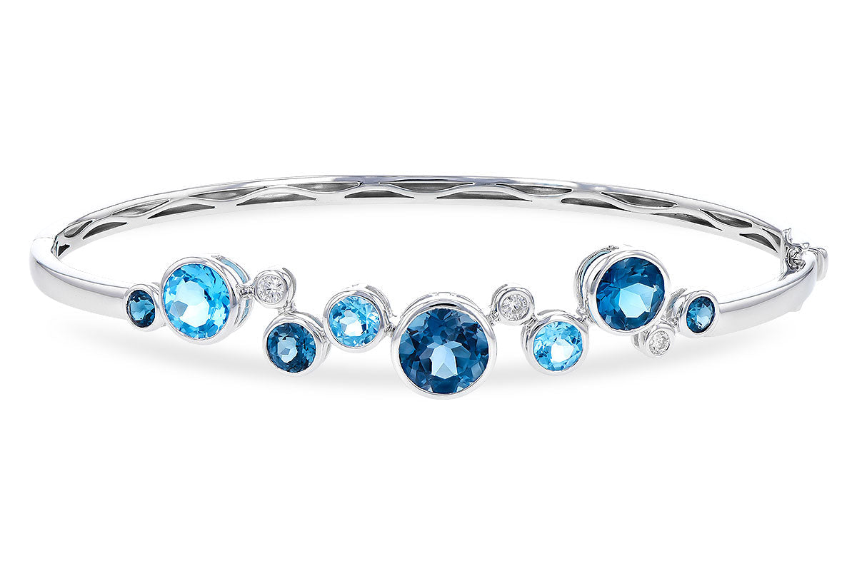 Buy 2.57 Carat Blue Diamond Bangle Bracelet 14K White Gold Online in India  - Etsy