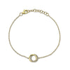 BRACELETS - 14K Yellow Gold 0.07cttw Diamond Love Knot Circle 7" Adjustable Bracelet