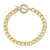 14K Yellow Gold 0.17cttw Diamond Link 7 Inch Bracelet with toggle clasp