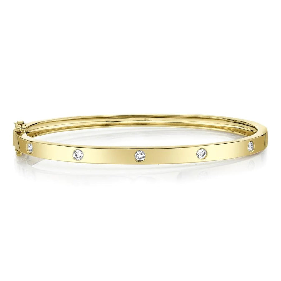 BRACELETS - 14K Yellow Gold 0.38cttw Bezel Set Diamond Bangle Bracelet