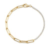 BRACELETS - 14K Yellow Gold 0.66cttw Diamond Paper Clip Style Bracelet