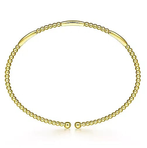 BRACELETS - 14K Yellow Gold 6.25" Bujukan Open Bangle