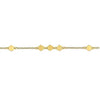 BRACELETS - 14K Yellow Gold 7 Inch Rhombus Stations Bracelet With Lobster Claw Clasp