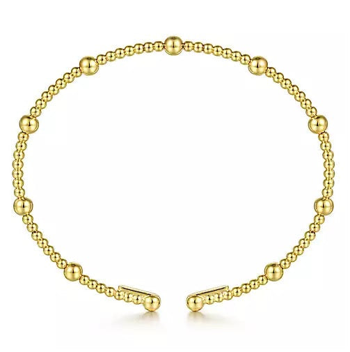 BRACELETS - 14K Yellow Gold Bujukan 6.25 Inch Open Bangle