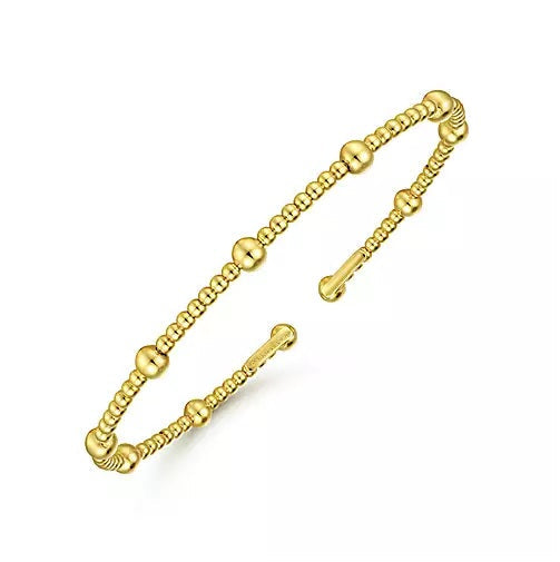 BRACELETS - 14K Yellow Gold Bujukan 6.25 Inch Open Bangle