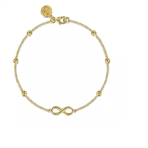 BRACELETS - 14K Yellow Gold Bujukan Infinity Station 7 Inch Bracelet