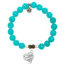 BRACELETS - Aqua Amazonite Stone Bracelet With Seas The Day Sterling Silver Charm