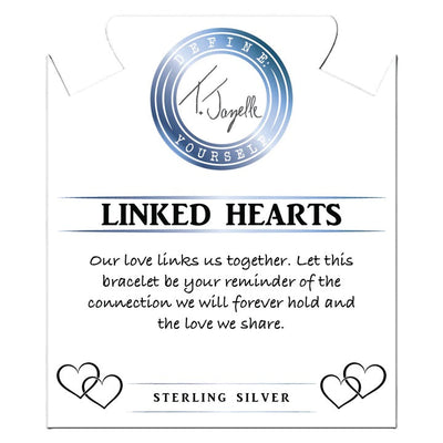 BRACELETS - Australian Agate Gemstone Bracelet With Linked Hearts Sterling Silver Charm