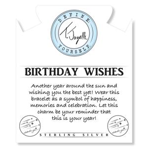 BRACELETS - Australian Agate Stone Bracelet With Birthday Wishes Sterling Silver Charm