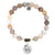 Australian Agate Stone Bracelet with Cardinal Sterling Silver Charm