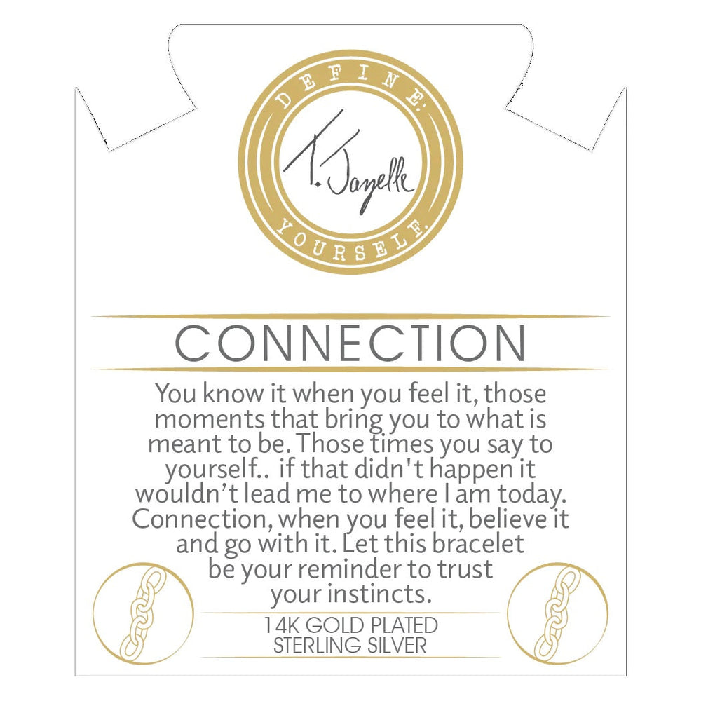 BRACELETS - Australian Agate Stone Bracelet With Connections Gold Charm