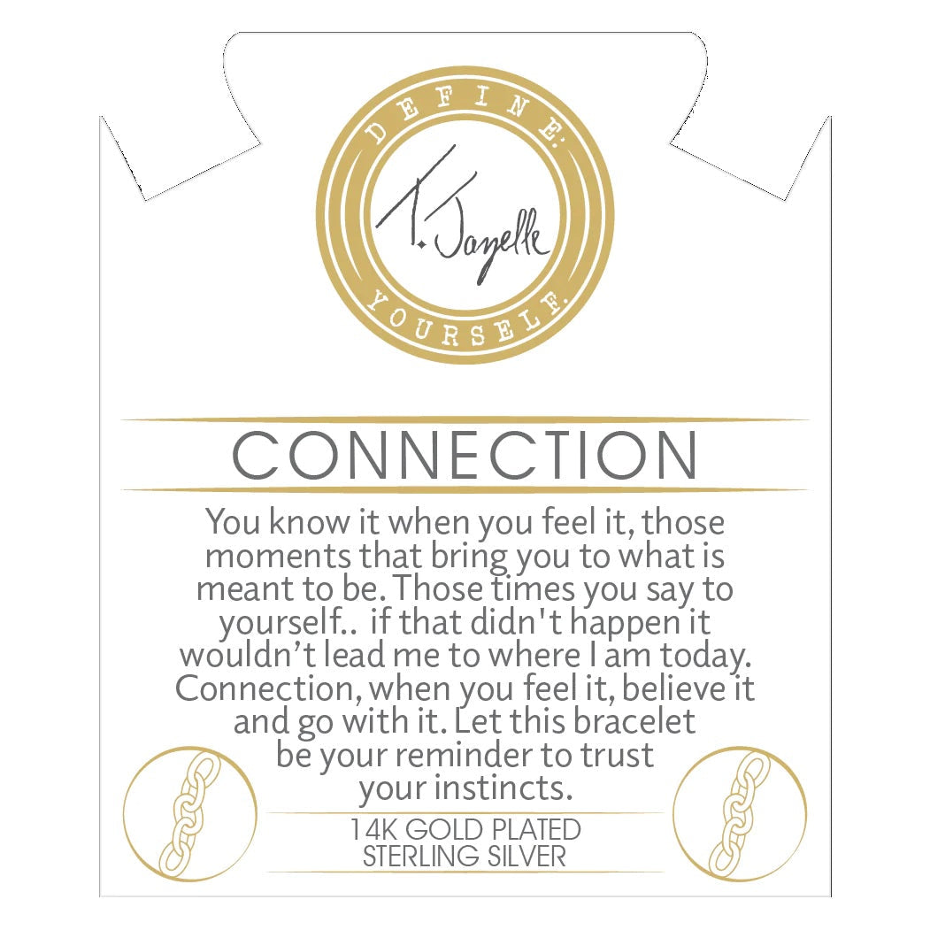 BRACELETS - Australian Agate Stone Bracelet With Connections Gold Charm