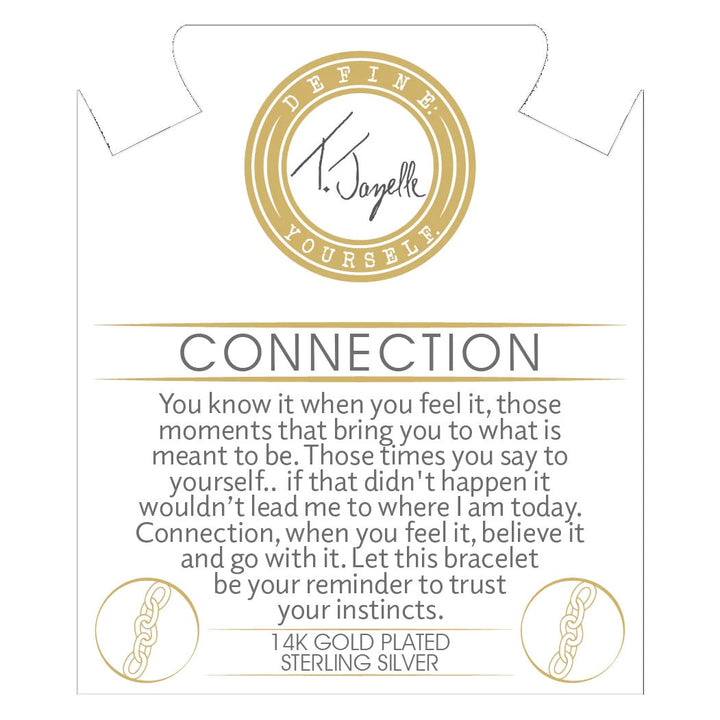 BRACELETS - Australian Agate Stone Bracelet With Connections Gold Charm