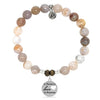 BRACELETS - Australian Agate Stone Bracelet With Fathers Love Sterling Silver Charm