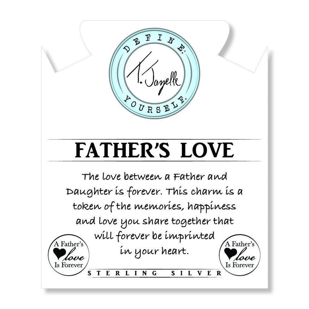 BRACELETS - Australian Agate Stone Bracelet With Fathers Love Sterling Silver Charm