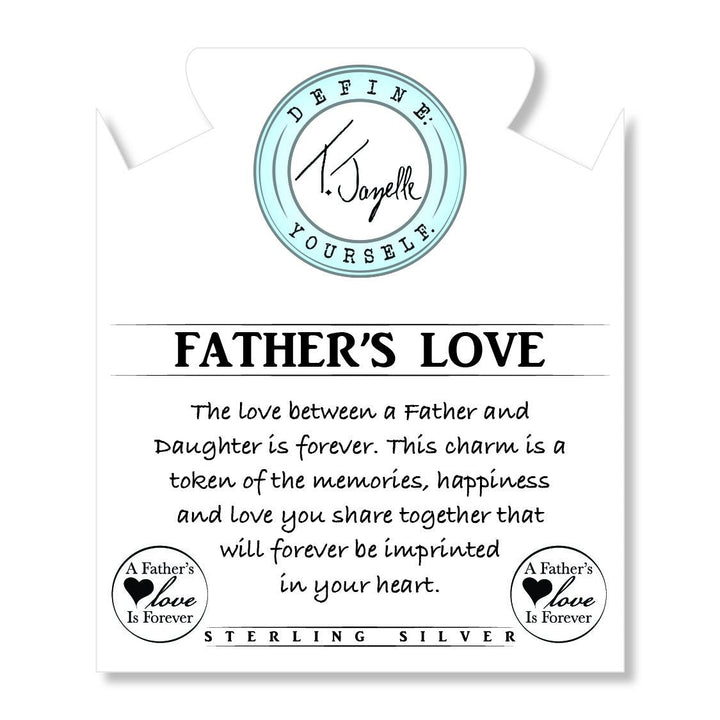 BRACELETS - Australian Agate Stone Bracelet With Fathers Love Sterling Silver Charm