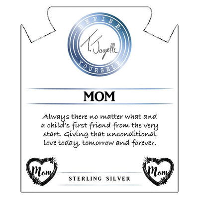 BRACELETS - Australian Agate Stone Bracelet With Heart Mom Sterling Silver Charm