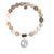 Australian Agate Stone Bracelet with Mother Daughter Sterling Silver Charm
