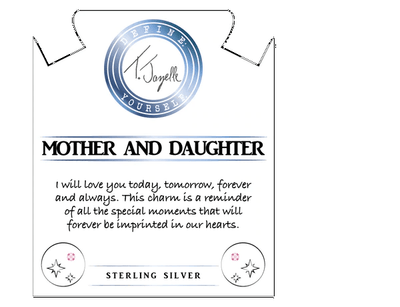 BRACELETS - Australian Agate Stone Bracelet With Mother Daughter Sterling Silver Charm