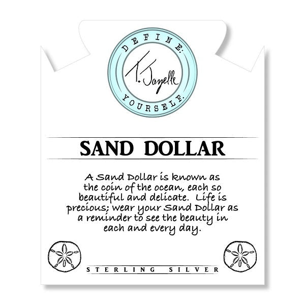 BRACELETS - Australian Agate Stone Bracelet With Sand Dollar Sterling Silver Charm