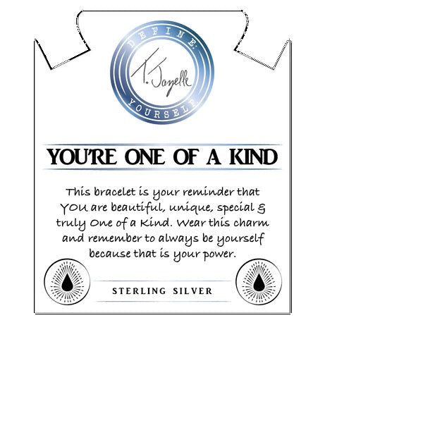 BRACELETS - Australian Agate Stone Bracelet With You're One Of A Kind Sterling Silver Charm