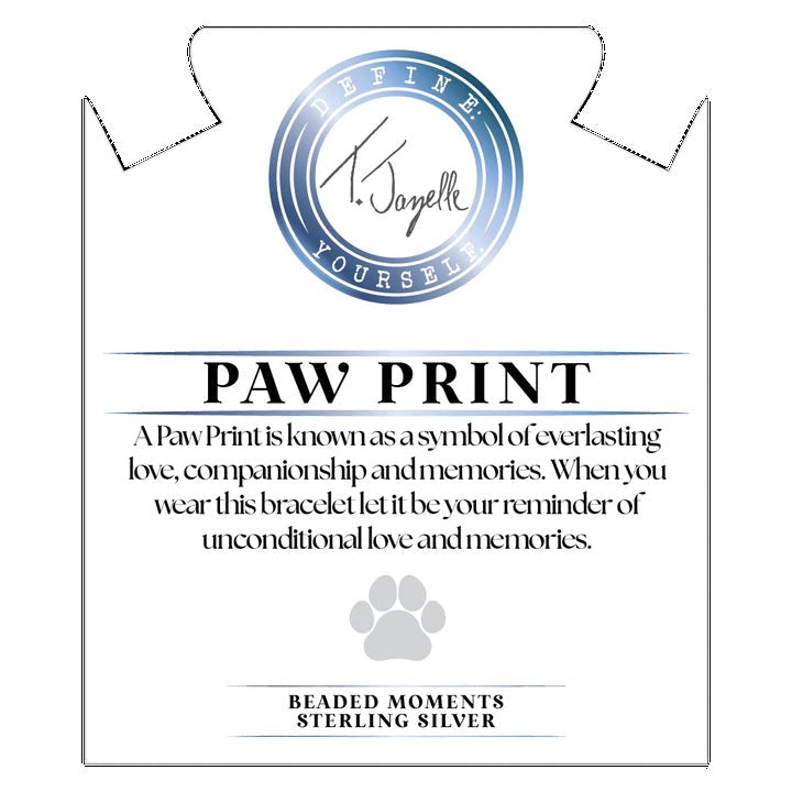 BRACELETS - Beaded Moments Bracelet- Paw Print Sterling Silver Charm