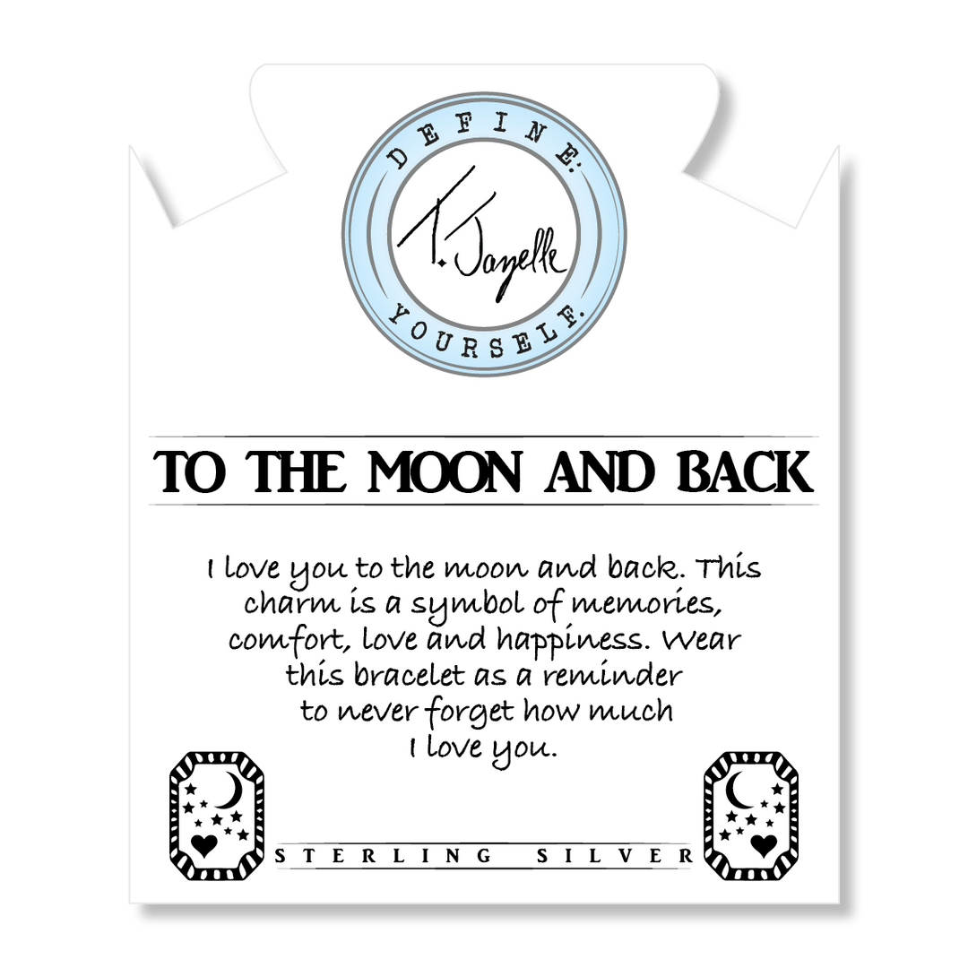 BRACELETS - Black Moonstone Stone Bracelet With Moon & Back Sterling Silver Charm